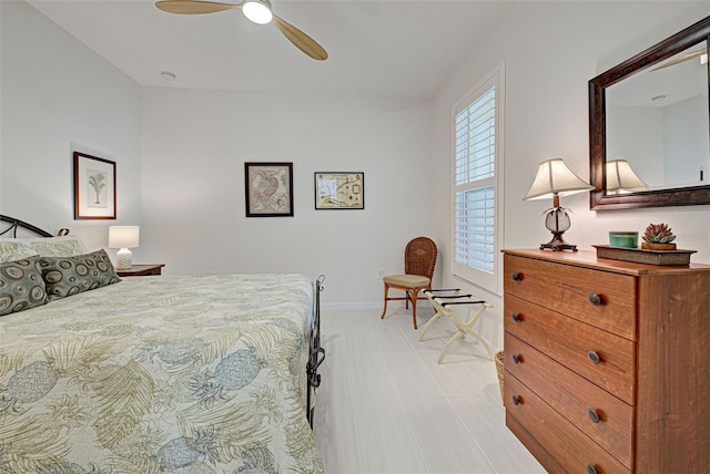 bedroom featuring ceiling fan