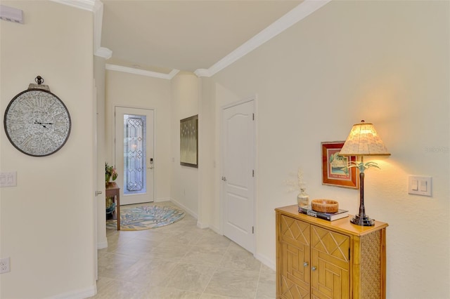 entryway with ornamental molding