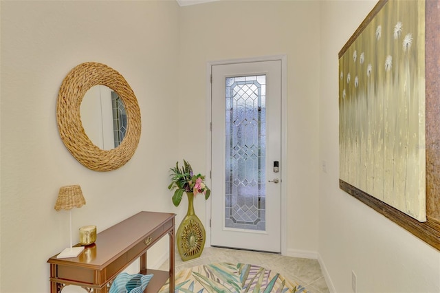 entryway featuring light tile patterned floors