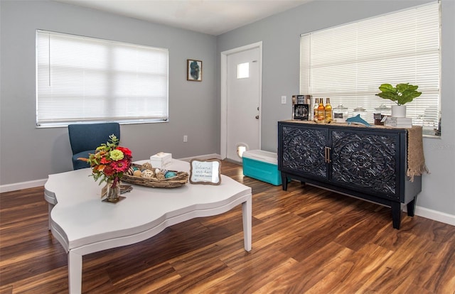 interior space featuring dark hardwood / wood-style floors