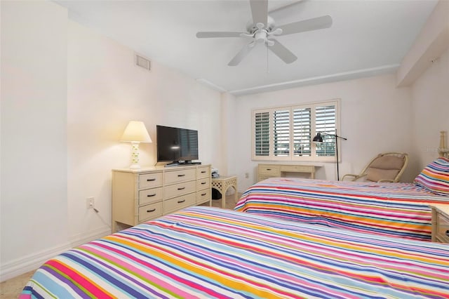 bedroom featuring ceiling fan