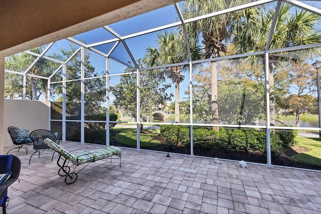 view of patio / terrace with glass enclosure