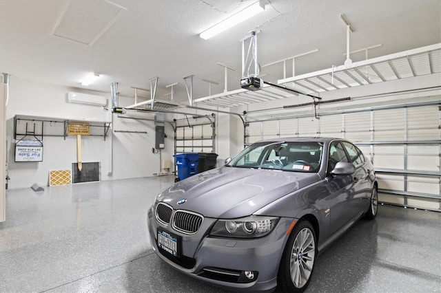 garage featuring a garage door opener and electric panel