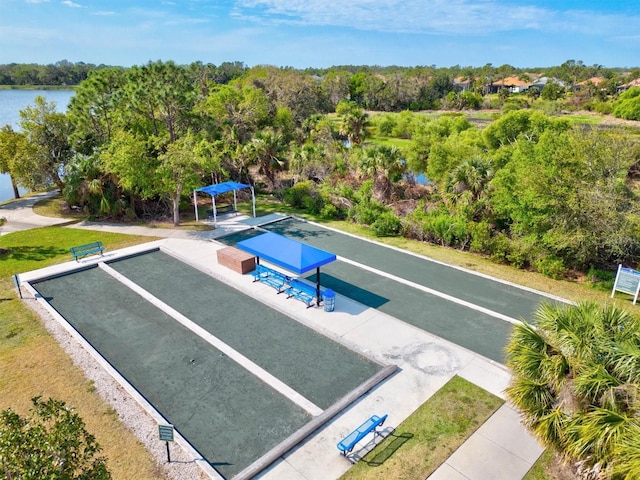 view of community featuring a water view