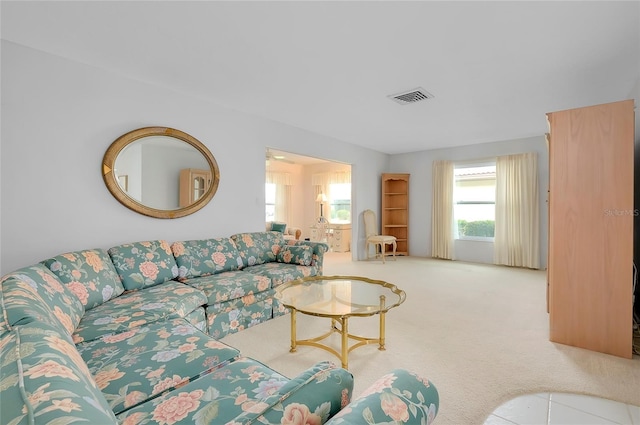 view of carpeted living room