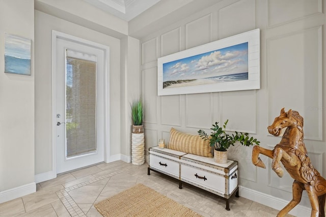 entryway featuring light tile patterned flooring