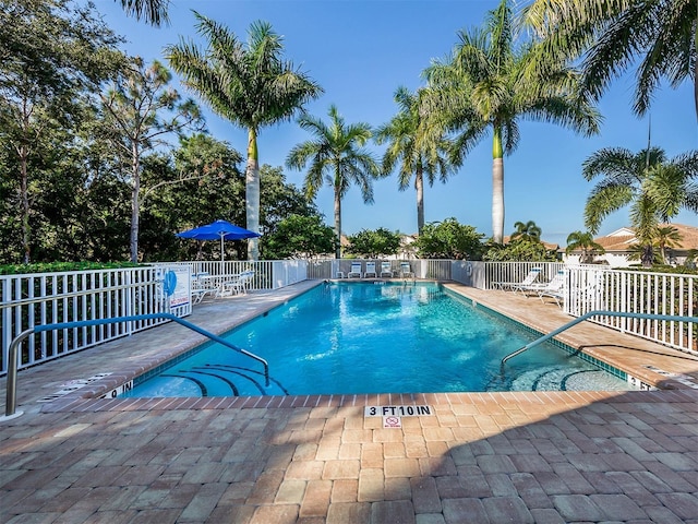 view of pool with a patio area