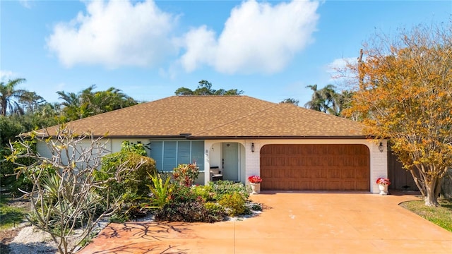 ranch-style home with a garage