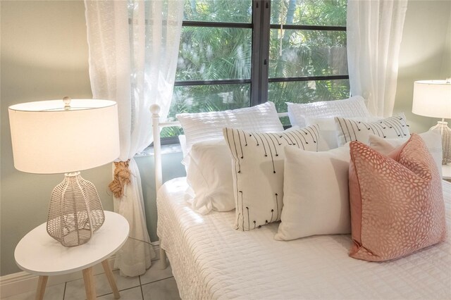 view of tiled bedroom