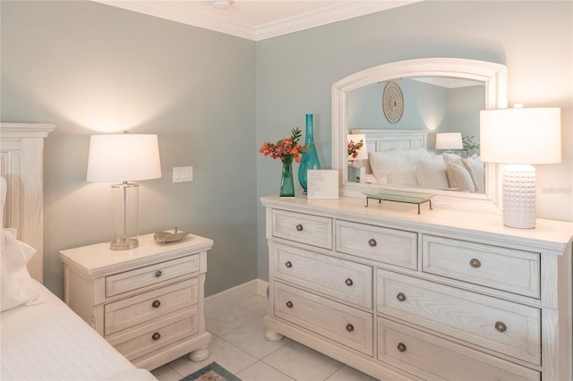 bedroom featuring ornamental molding