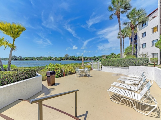 view of home's community featuring a water view