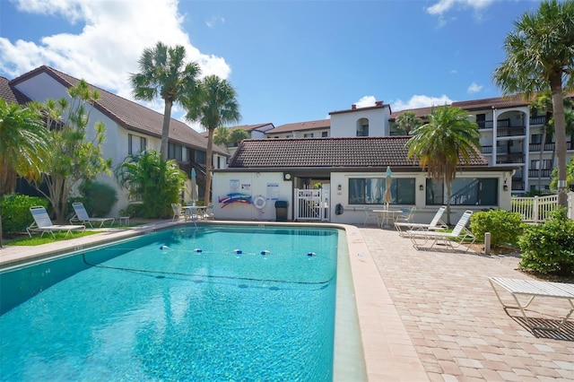 view of pool featuring a patio area