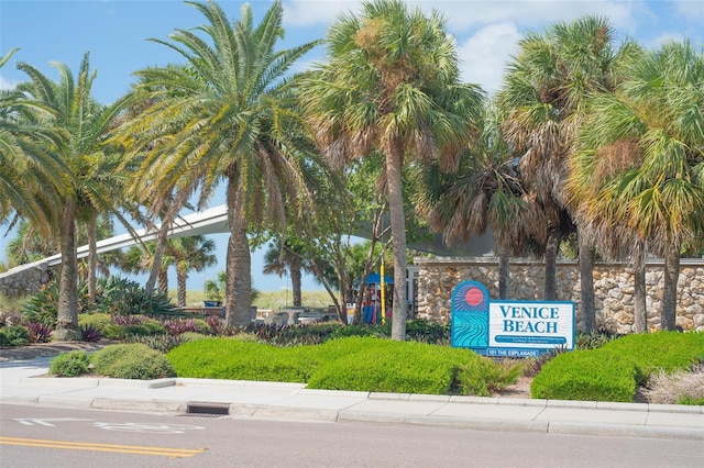 view of community sign