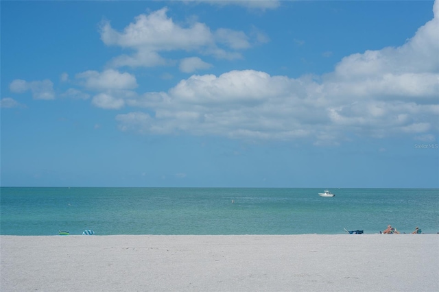 view of water feature with a view of the beach