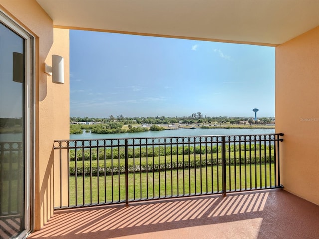 balcony with a water view