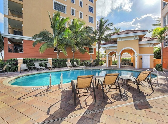 view of pool with a patio