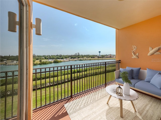 balcony with a water view