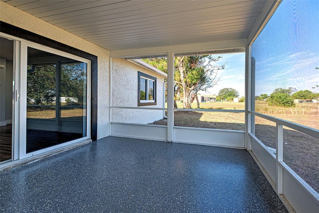 view of unfurnished sunroom