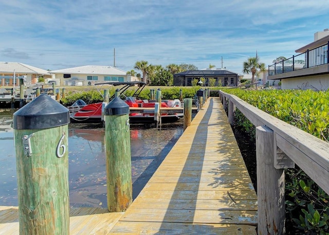 view of dock area