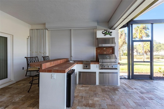 sunroom with a sink