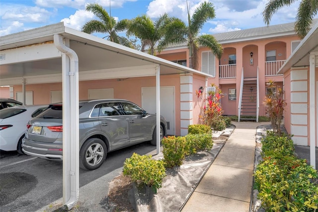 view of parking featuring a carport