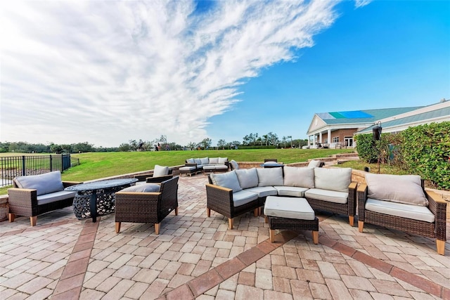 view of patio with an outdoor hangout area