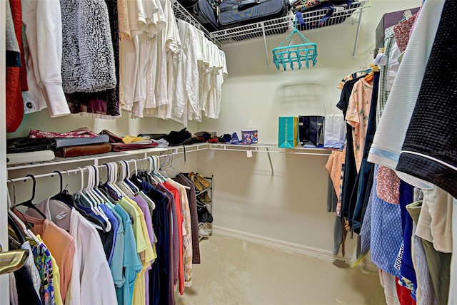 spacious closet with carpet floors