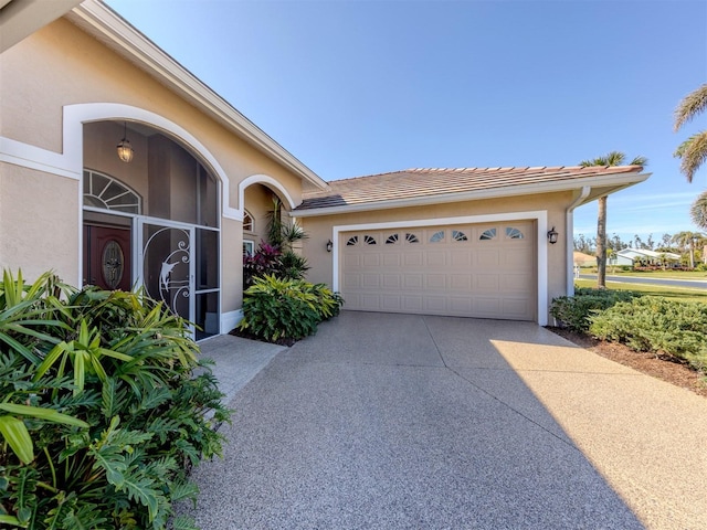 view of front facade with a garage