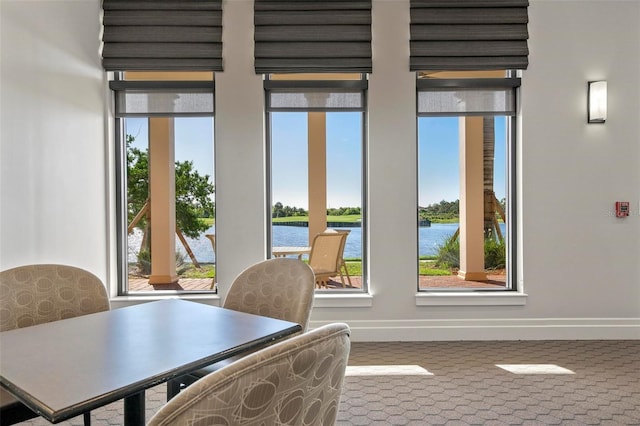 office featuring a water view and a wealth of natural light