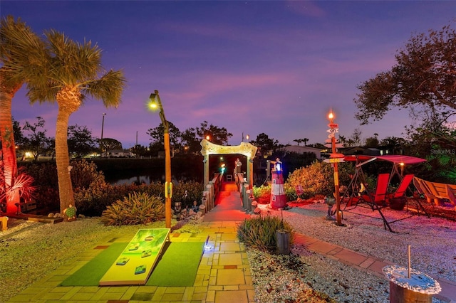 view of playground at dusk