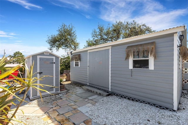 view of shed