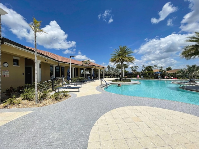 view of pool with a patio