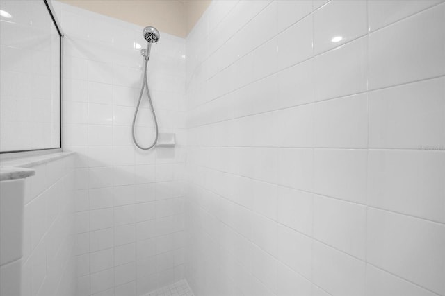 room details with a tile shower