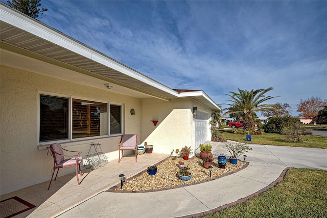 entrance to property with a garage