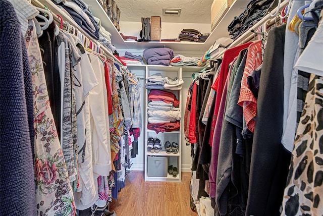 spacious closet with light wood-type flooring