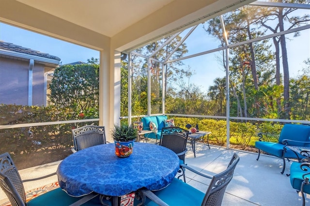 view of sunroom