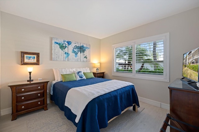 bedroom featuring light hardwood / wood-style flooring