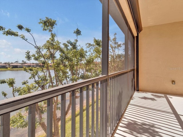 balcony with a water view