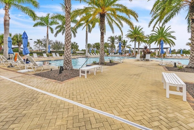 view of pool with a patio area