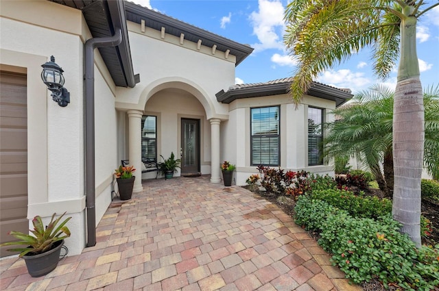 property entrance featuring a garage