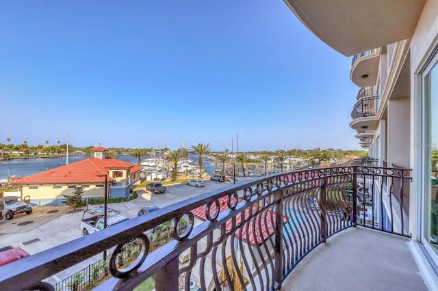 balcony with a water view