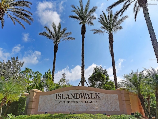 view of community sign