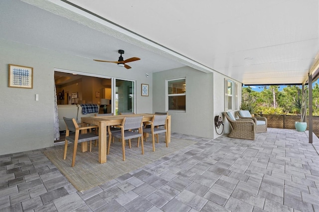 view of patio / terrace with ceiling fan