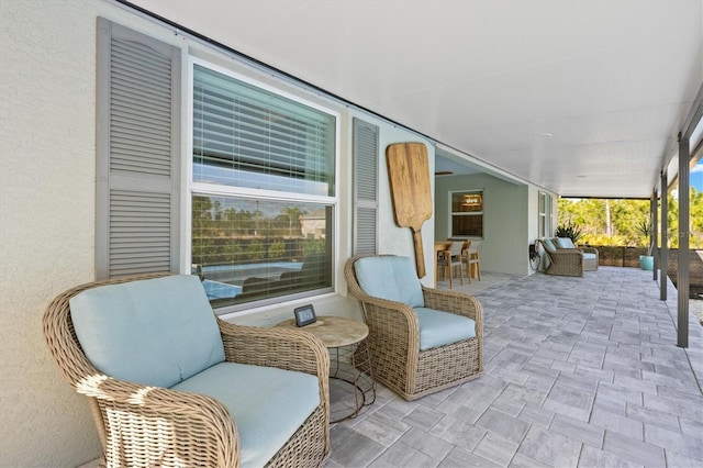 view of patio featuring an outdoor living space