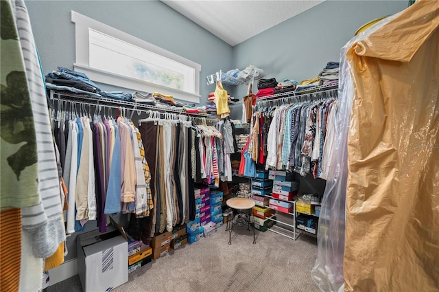 spacious closet with carpet floors