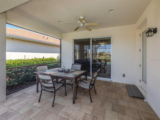 view of patio with ceiling fan