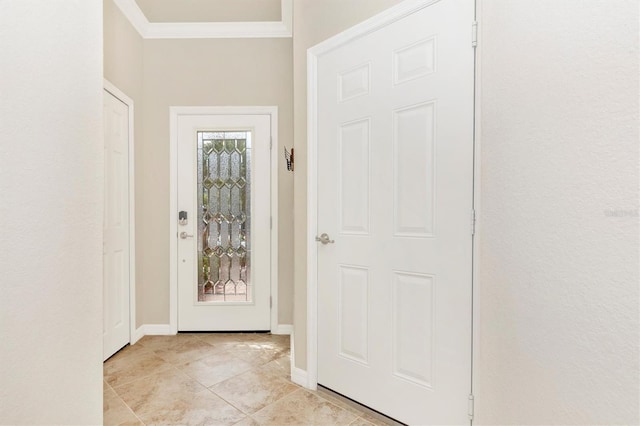 interior space featuring ornamental molding