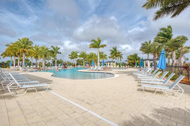 view of pool with a patio