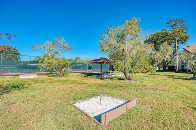 view of yard with a gazebo