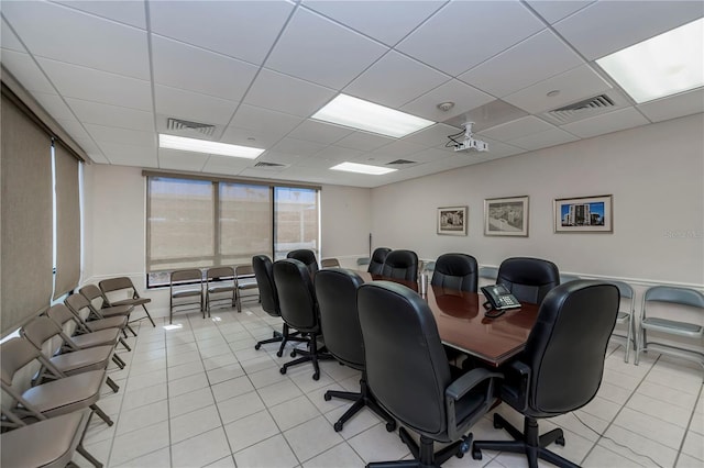 627 Alhambra Rd Unit 601, Venice, FL 34285 - home office with light tile patterned flooring and a paneled ceiling
